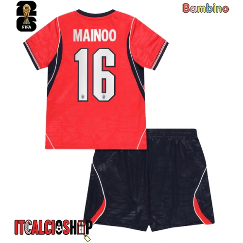 Inghilterra Kobbie Mainoo #16 Seconda Maglia Bambino Mondiali 2026 Manica Corta (+ Pantaloni corti)
